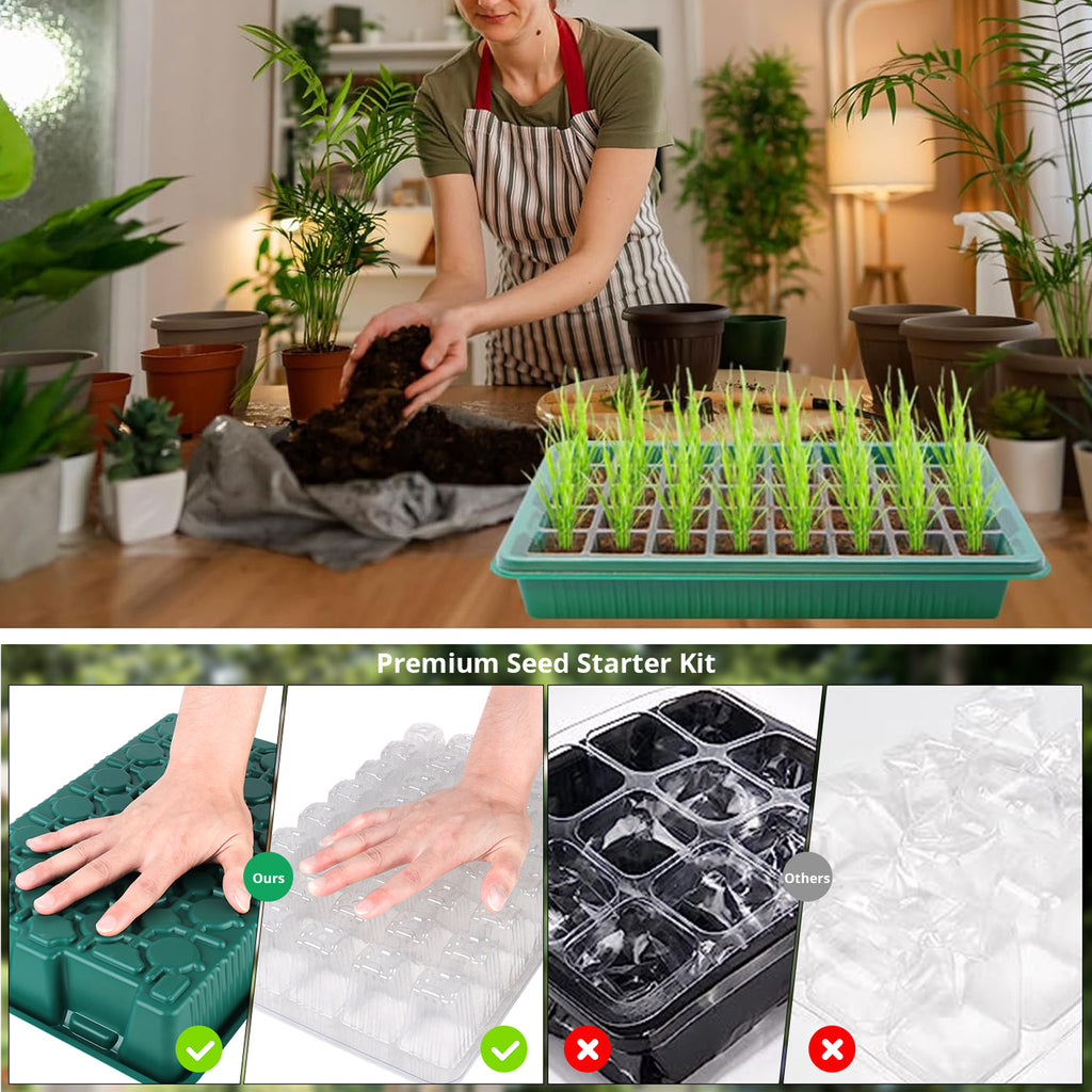 2 Pcs Plant Propagation Station With Grow Light, Seedling Starter Trays With Timing Controller, Plant Tray For Seeds Growing Starting