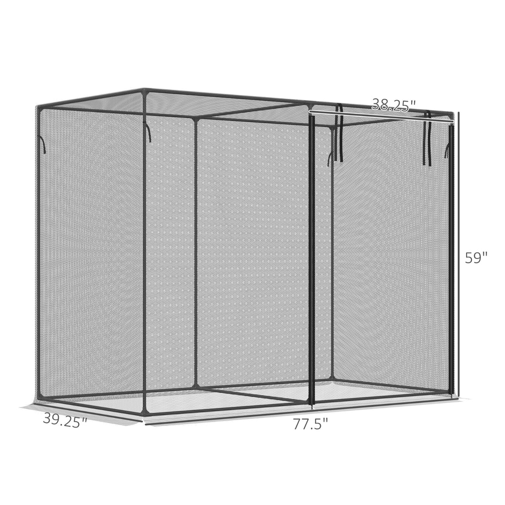 Outsunny 6' X 3' Crop Cage, Plant Protection Tent With Zippered Doors For Vegetable Garden, Backyard
