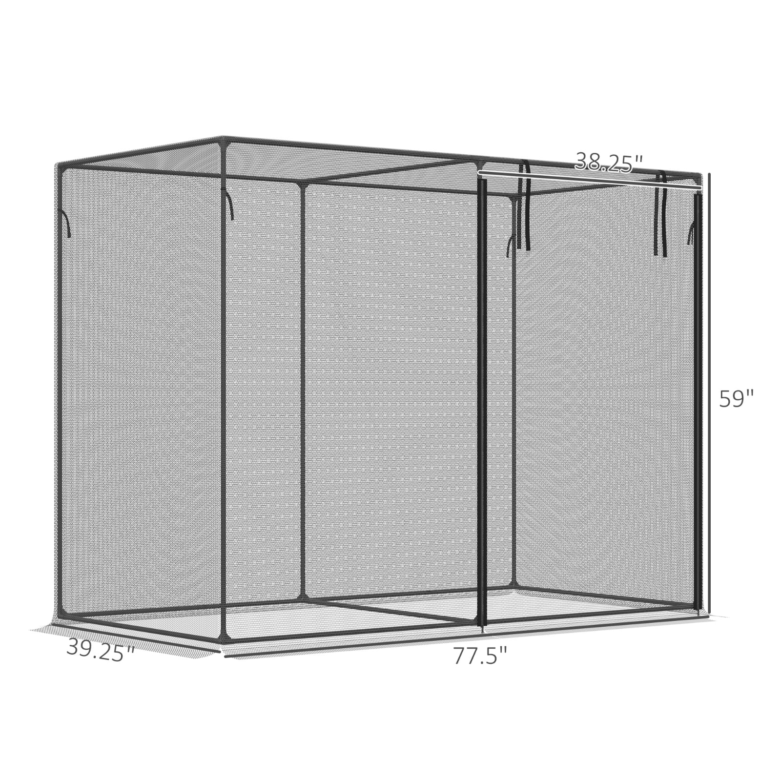 Outsunny 6' X 3' Crop Cage, Plant Protection Tent With Zippered Doors For Vegetable Garden, Backyard
