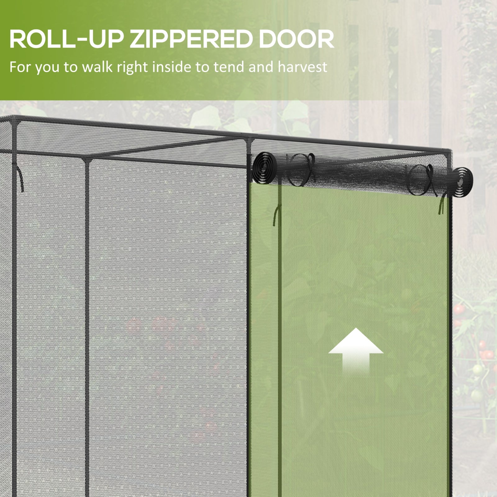 Outsunny 6' X 3' Crop Cage, Plant Protection Tent With Zippered Doors For Vegetable Garden, Backyard