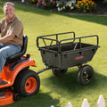 500 lb Garden Trailer for Lawn Mower – Universal 12mm Hitch, Heavy-Duty PP Dump Cart, 10 Cu Ft Capacity