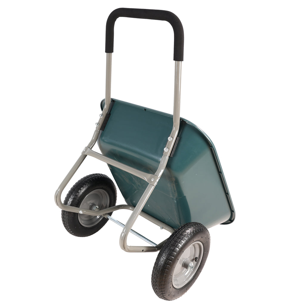 Trolley Green Garden Two Wheels Trolley 15 Inch Pneumatic Wheels