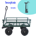 Heavy-Duty Garden Wagon Cart with 550 lb Capacity – Green Utility Yard Truck with Removable Sides