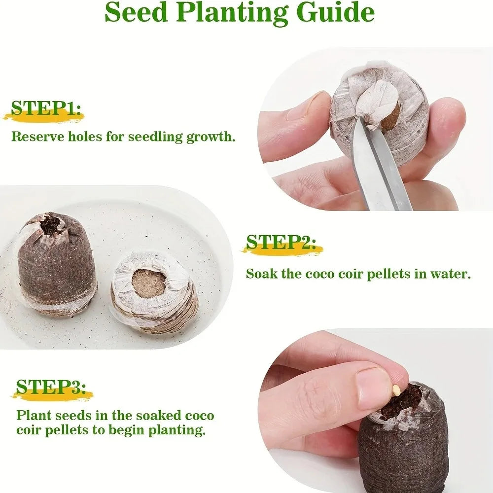 40pcs Seed Starter Pods Coir Pellets 30mm For Seedlings, Garden Plant Seed Starter Kit For Vegetable, Flower, Bonsai Tree