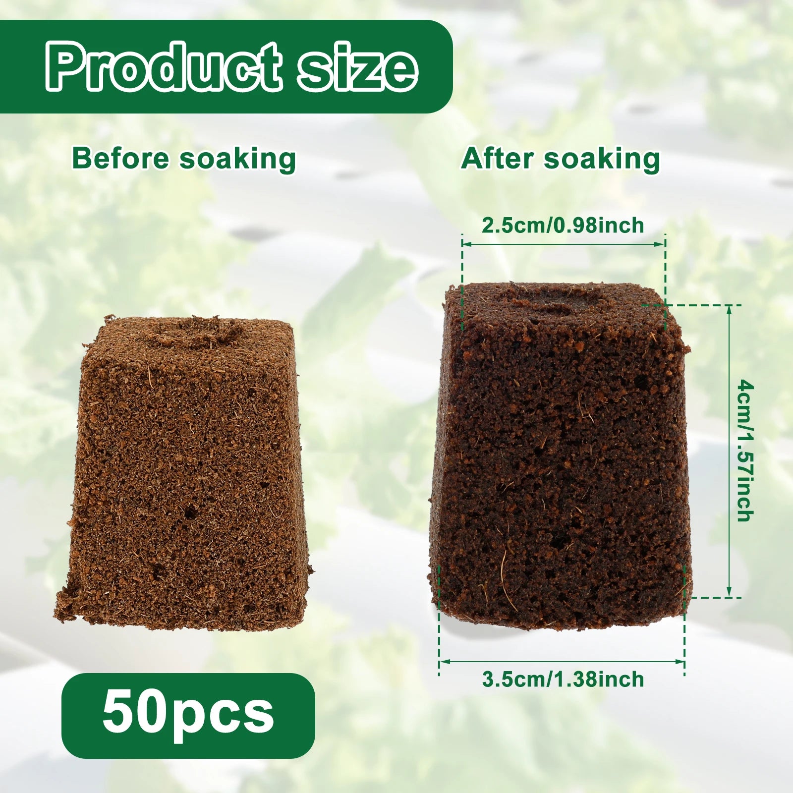 50Pcs Grow Sponges Hydroponic Starter Plugs Gardening Seed Starter Sponges Slant Incision Sowing and Cutting Substrate Block