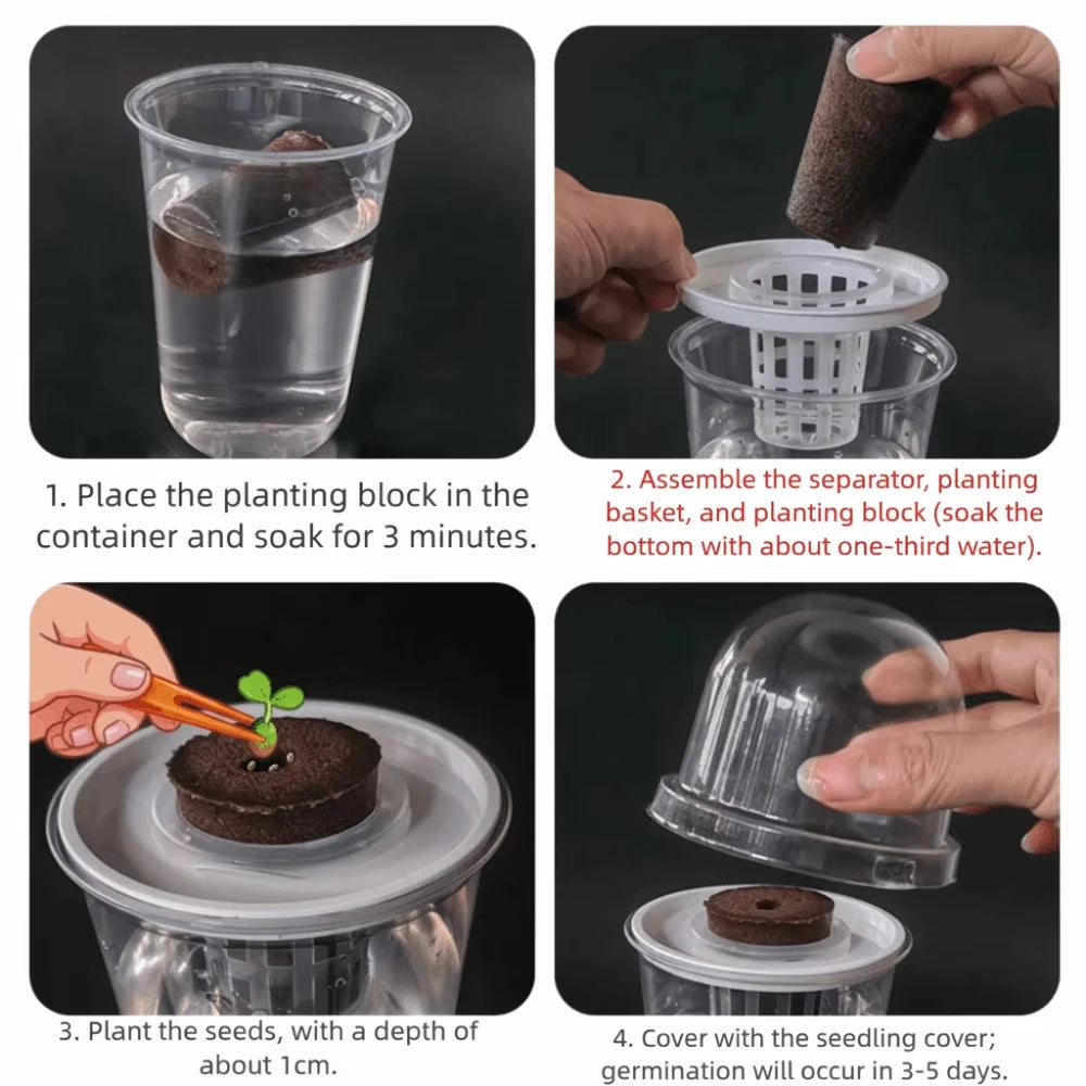 Plastic Material Hydroponic Seed Planter Pots Reusable Durable Seedling Baskets Transparent Root View Cups Succulents Growing