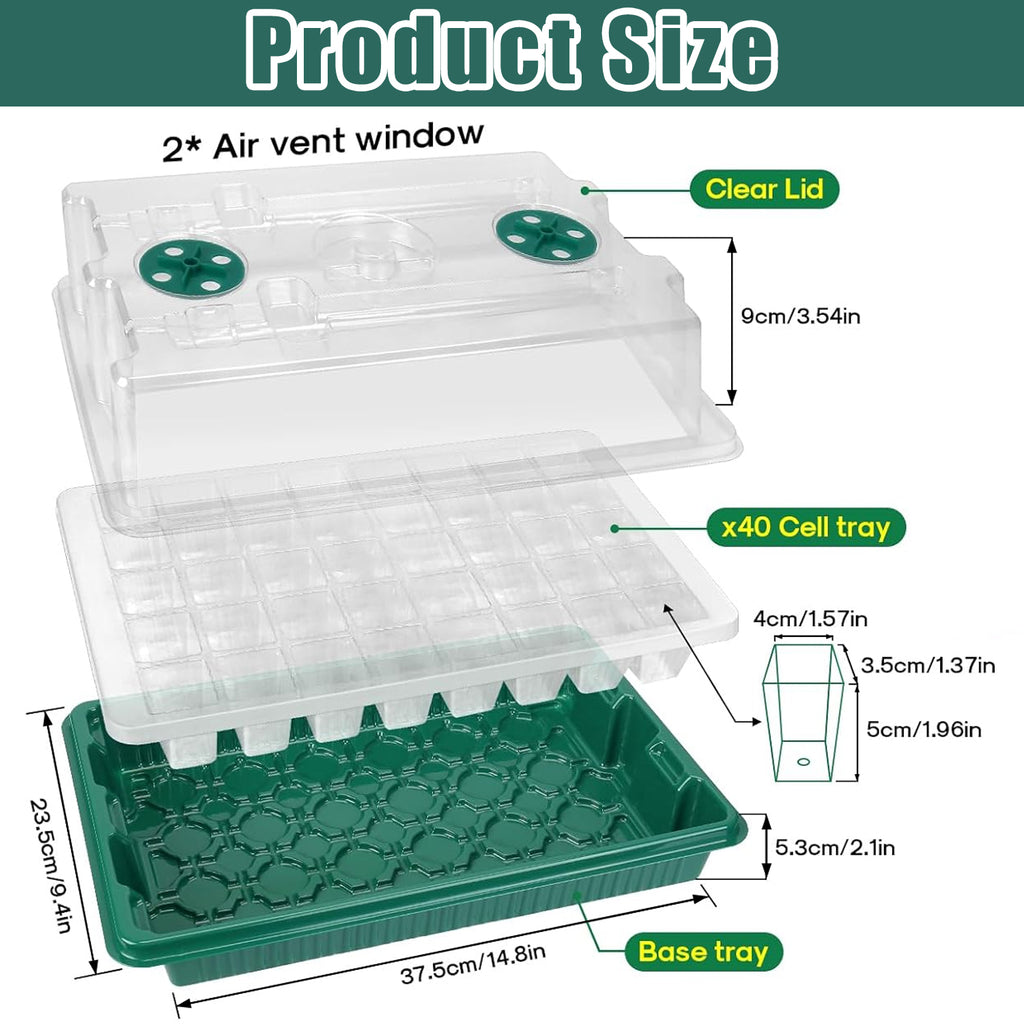2 Pcs Plant Propagation Station With Grow Light, Seedling Starter Trays With Timing Controller, Plant Tray For Seeds Growing Starting