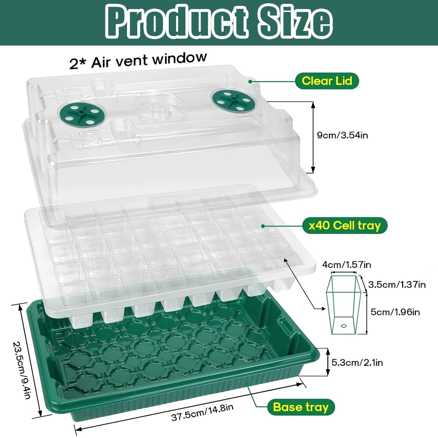 2 Pcs Plant Propagation Station With Grow Light, Seedling Starter Trays With Timing Controller, Plant Tray For Seeds Growing Starting